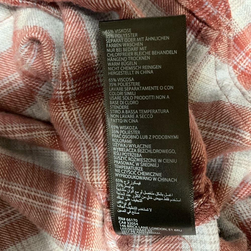 EUC BDG Urban Outfitters Brandon Plaid High-low Flannel Button-up Shirt S/P - Picture 15 of 15